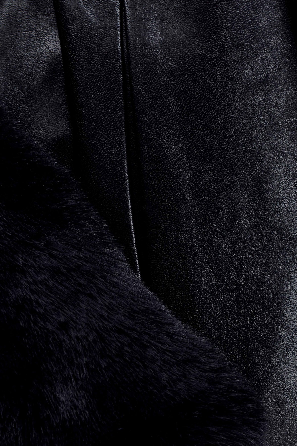 Bec Faux Leather Trench Coat With Faux Fur - Black