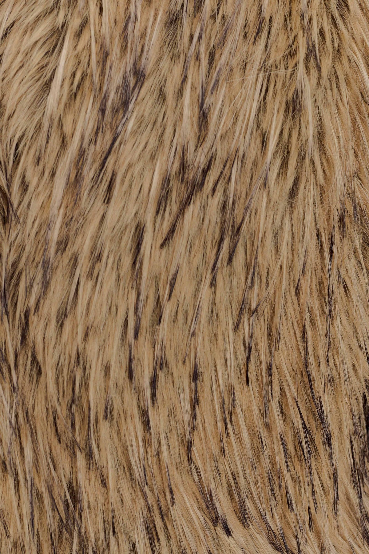 Ottie Mongolian Faux Fur Cropped Jacket - Brown Multi