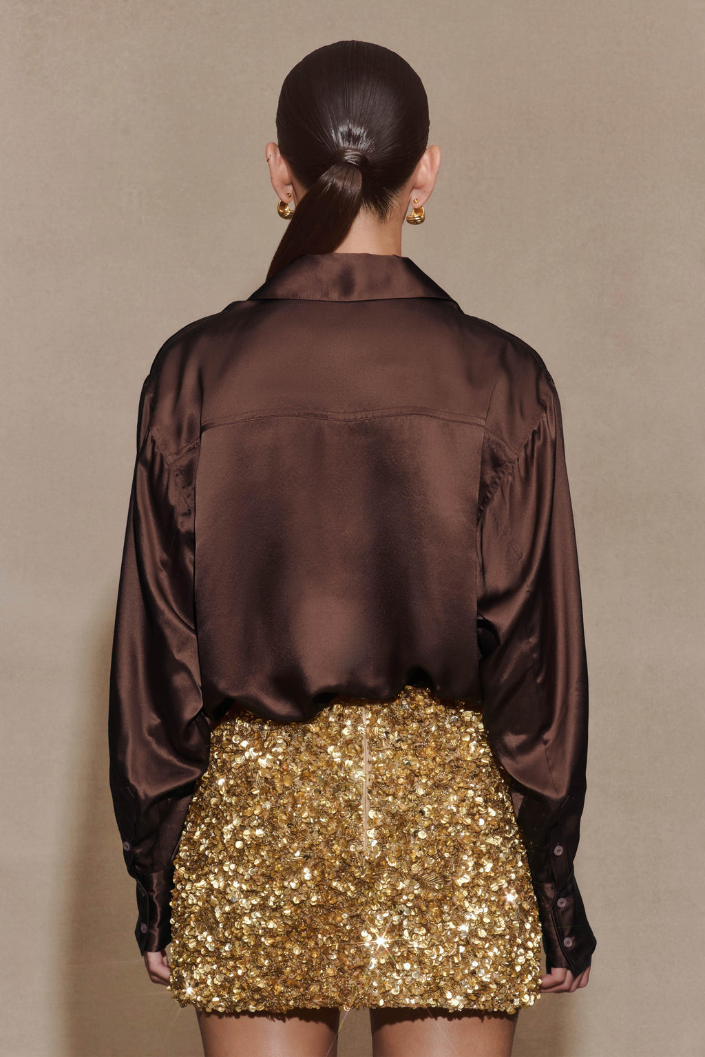 Porter Hand Beaded Mini Skirt - Gold