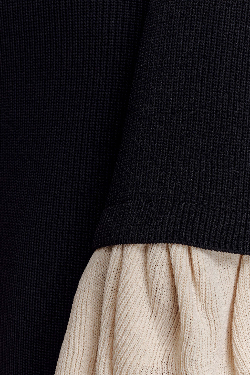 Amirose Ruffle Knit Midi Dress - Black