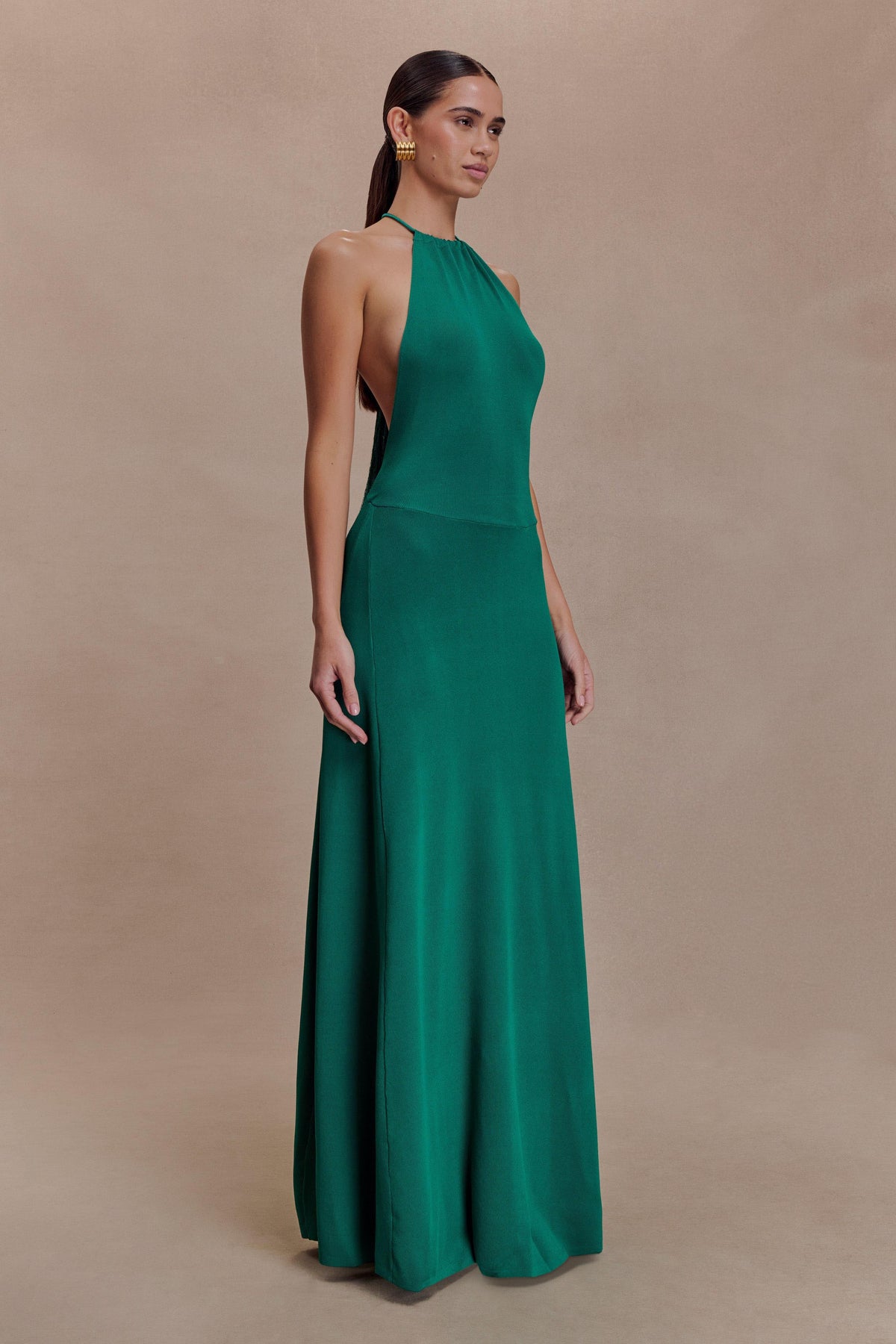 Meg Halter Tassel Maxi Dress - Emerald