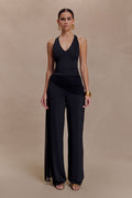 Aspyn Slinky Gathered Wide Leg Pants - Black