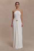 Quincy Halter Maxi Dress With Hardware - Ivory