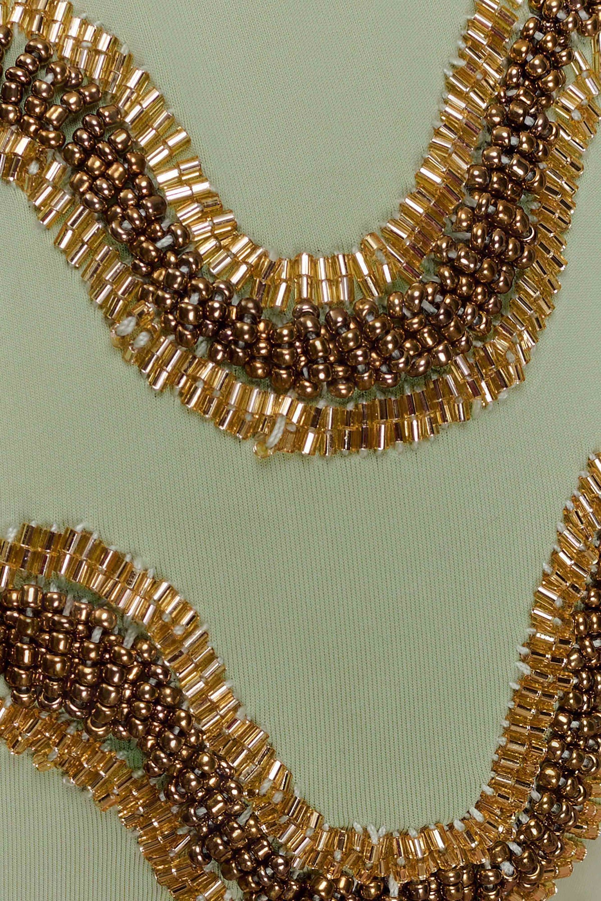 Robyn Beaded Triangle Bikini Top - Sage