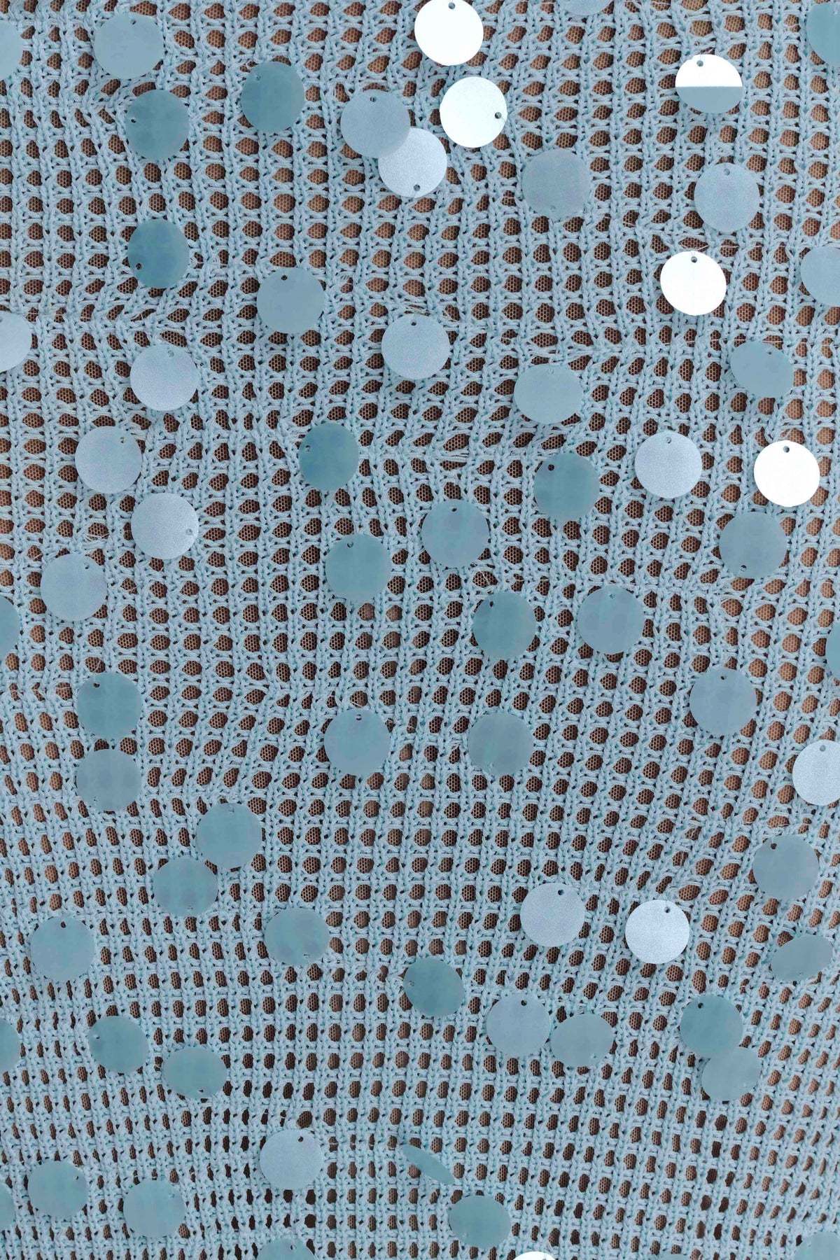 Carmen Crochet Sequin Maxi Open Back Dress - Blue