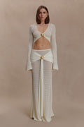 Mania Crochet Maxi Skirt With Hardware - Ivory