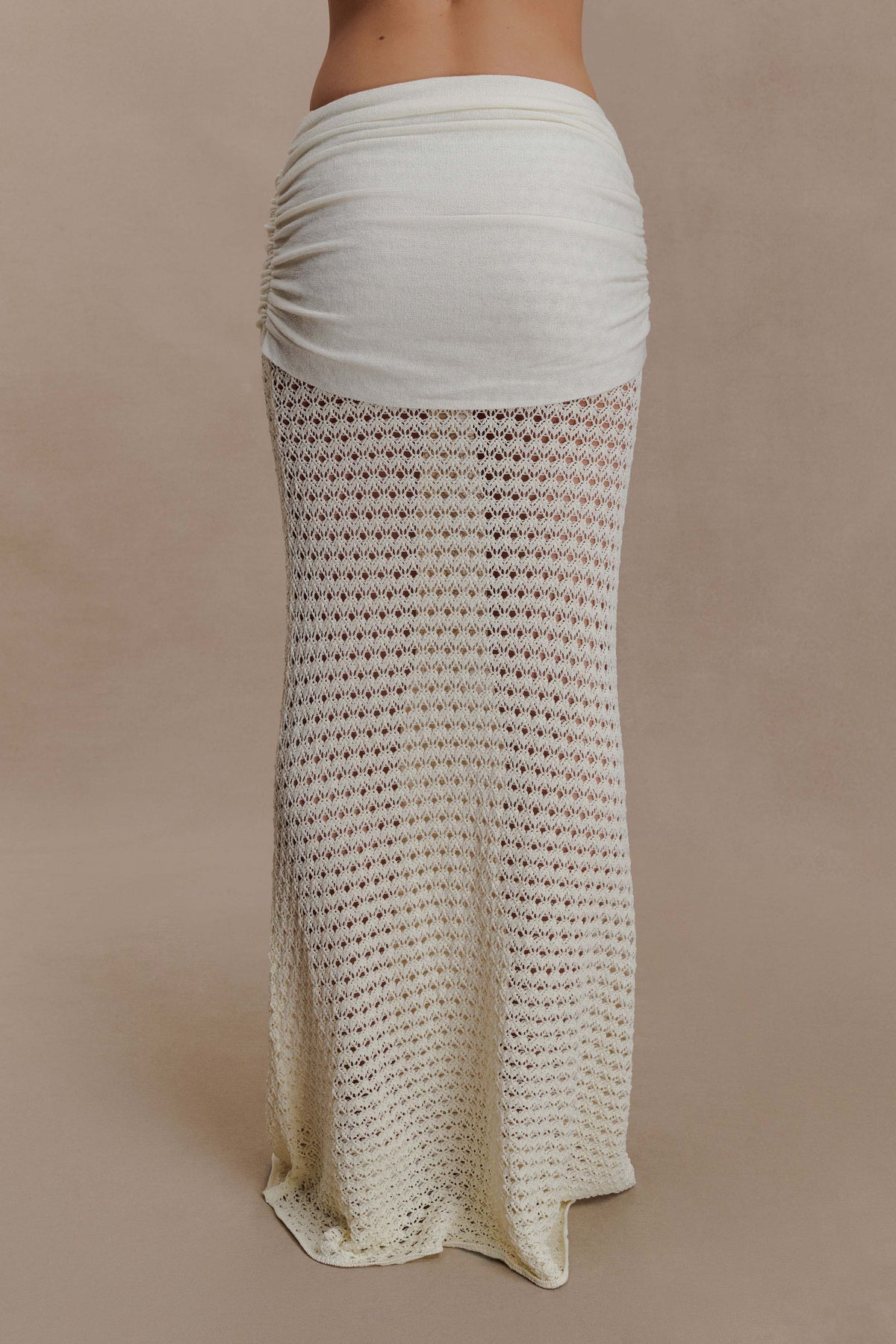 Mania Crochet Maxi Skirt With Hardware - Ivory