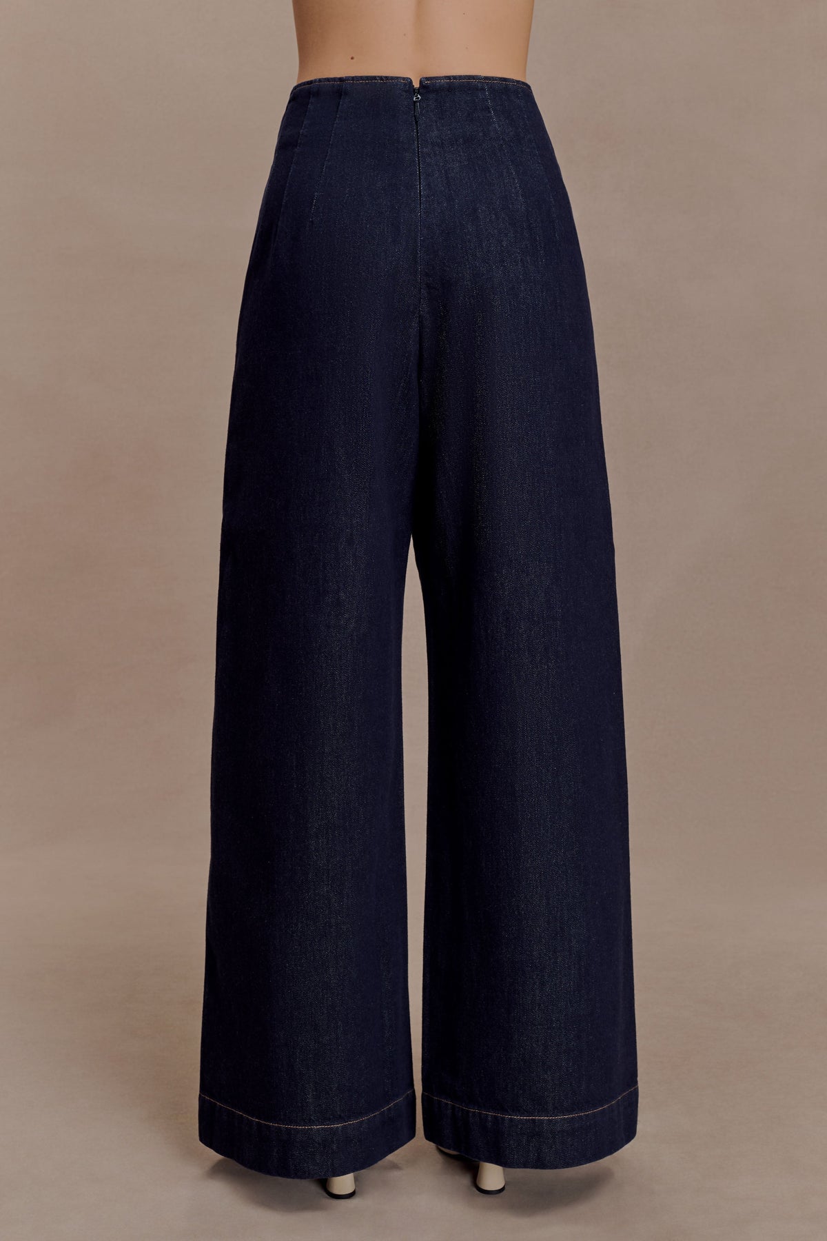 Maral High Waisted Dart Jeans - Washed Indigo Blue