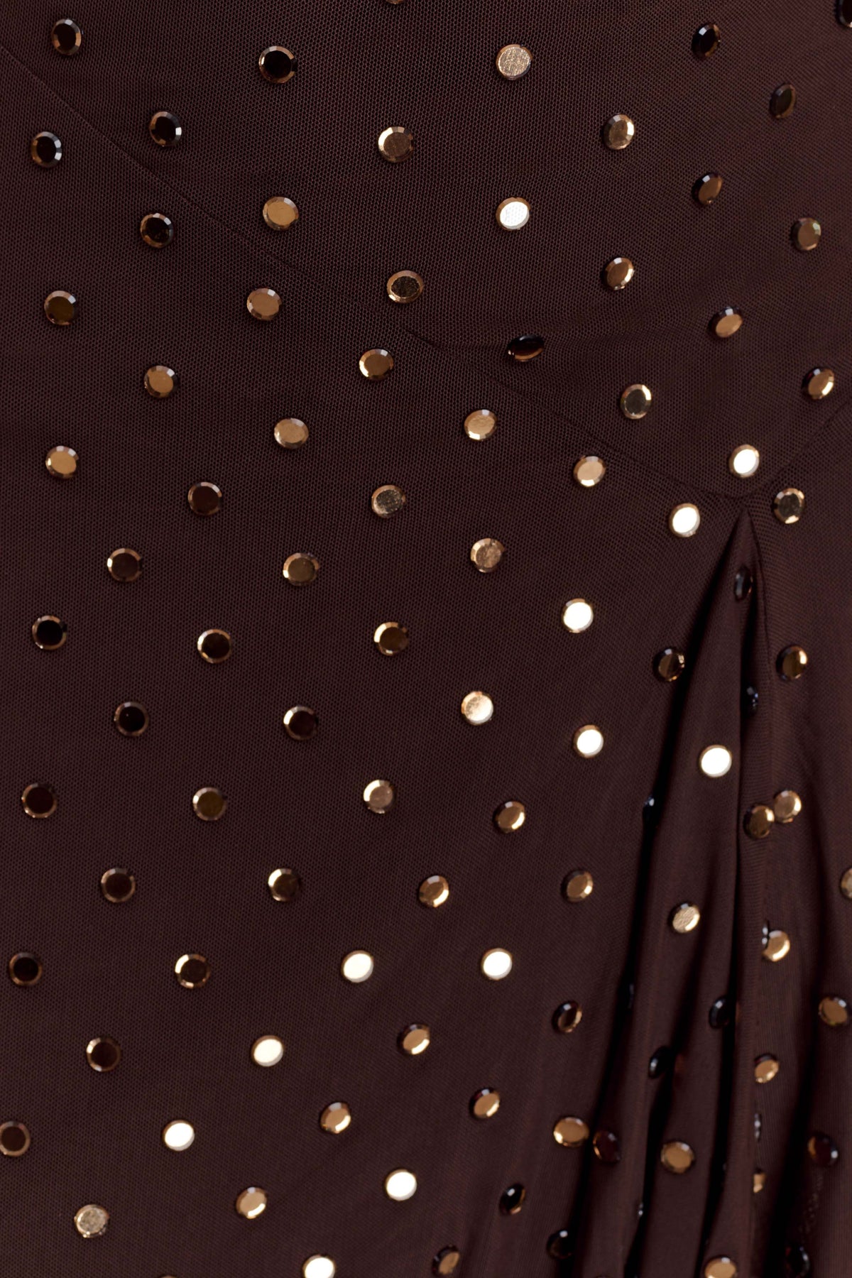 Zahra Diamante Cowl Mini Dress - Chocolate
