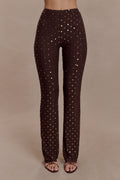 Jackie Diamante Straight Leg Pants - Chocolate