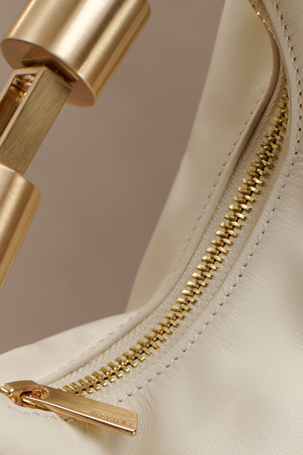 Bristol Mini Croissant Leather Bag - Ivory