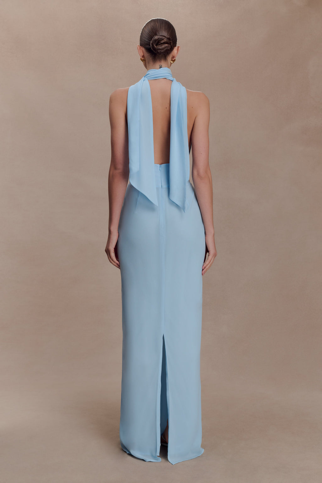 Nadine Halter Chiffon Maxi Dress - Blue