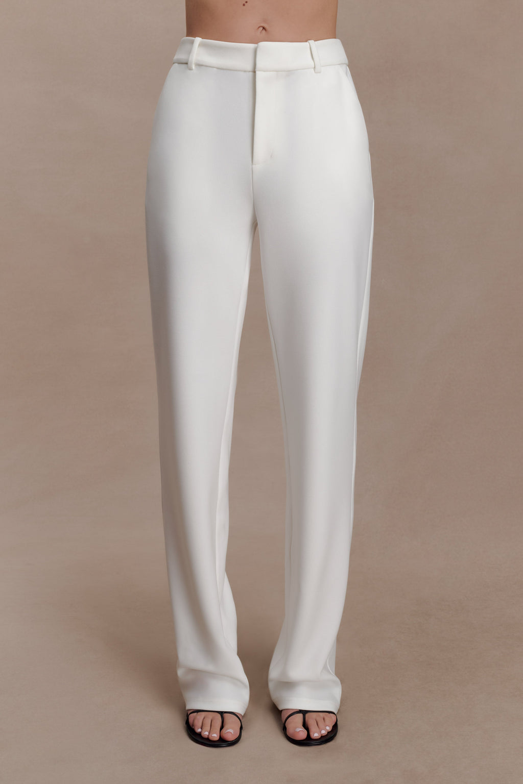Maude Crepe Straight Leg Pants - Ivory