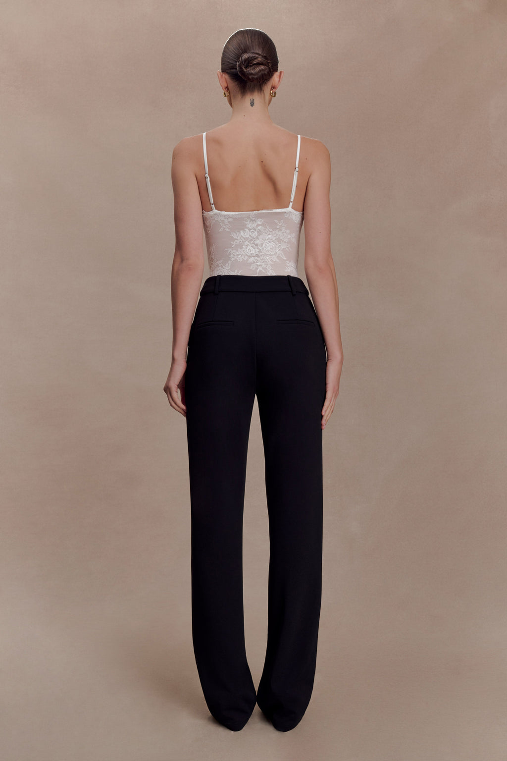 Maude Crepe Straight Leg Pants - Black
