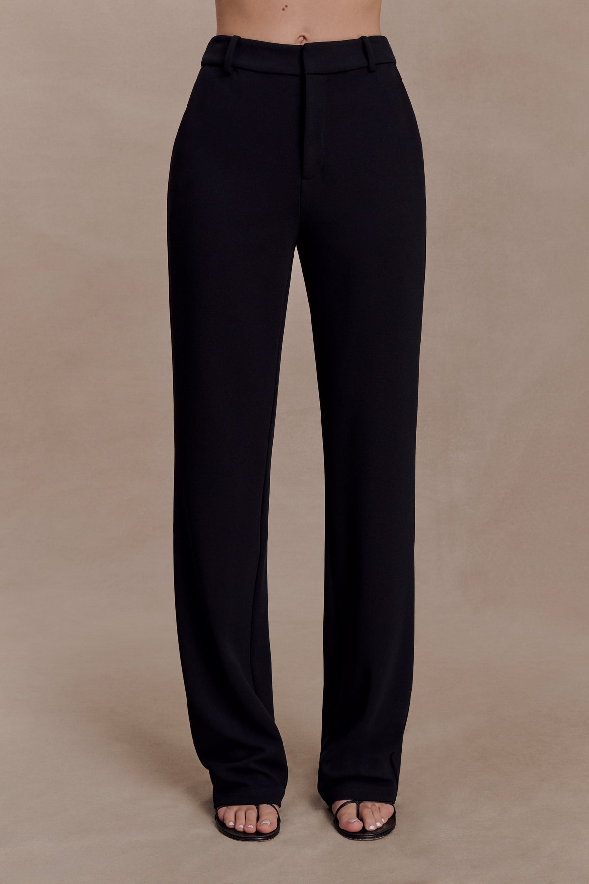 Maude Crepe Straight Leg Pants - Black