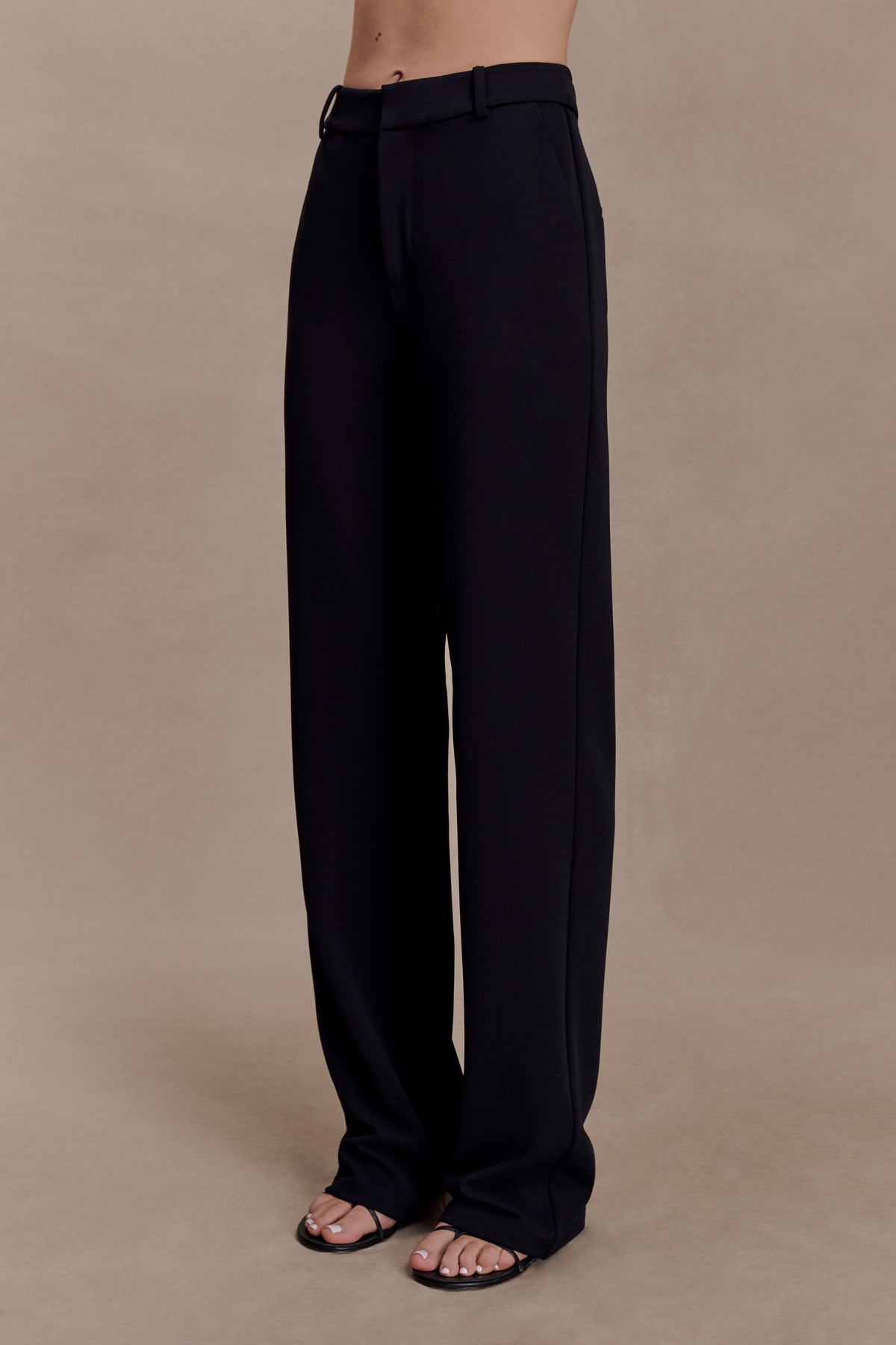 Maude Crepe Straight Leg Pants - Black