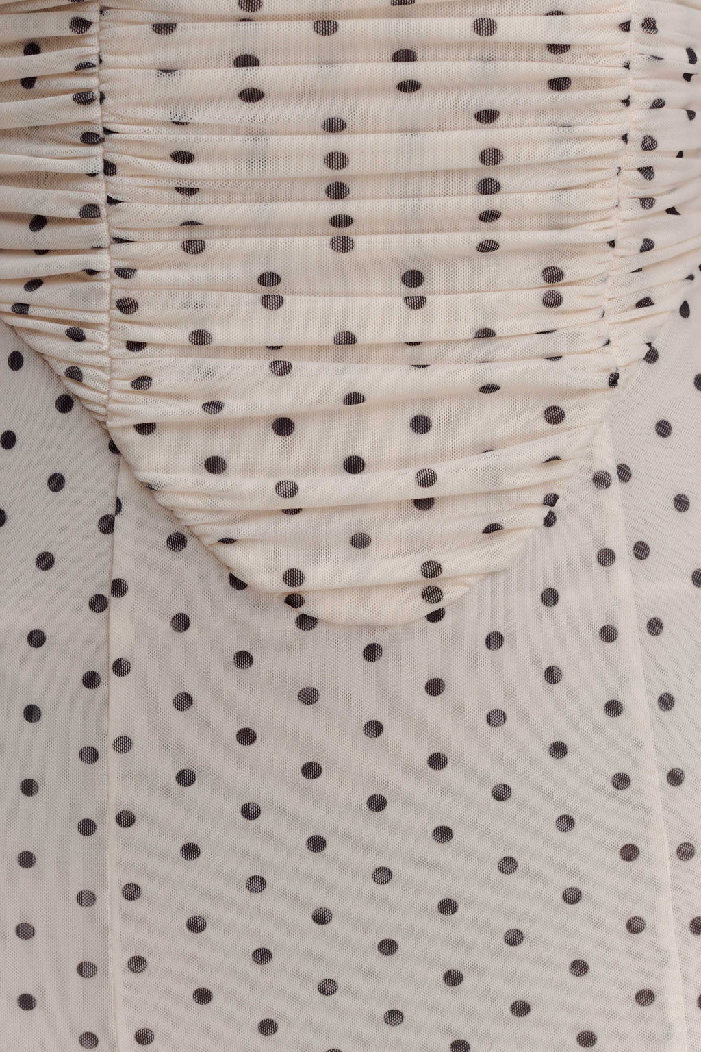 Willa Gathered Mesh Midi Dress - Polka Dot