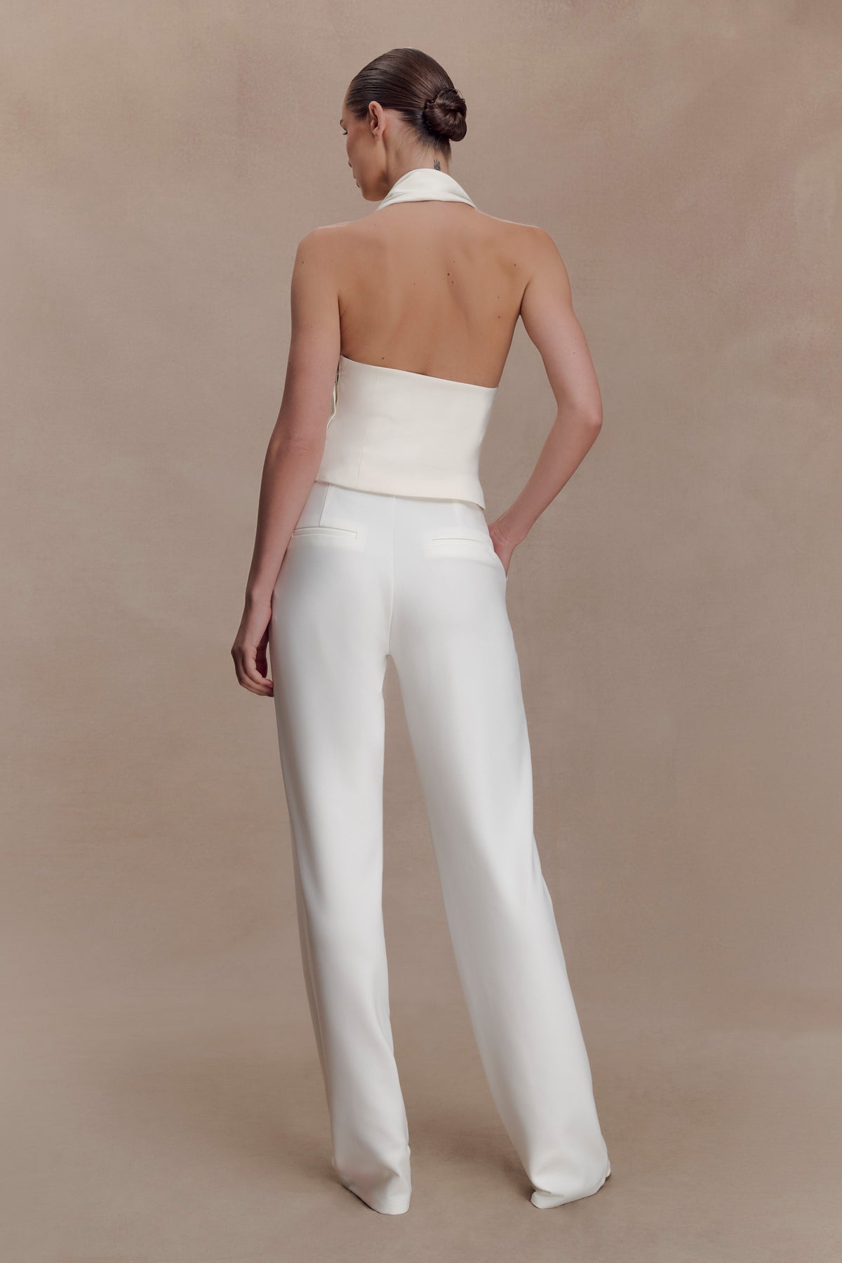 Marina Halter Top With Hardware - Ivory