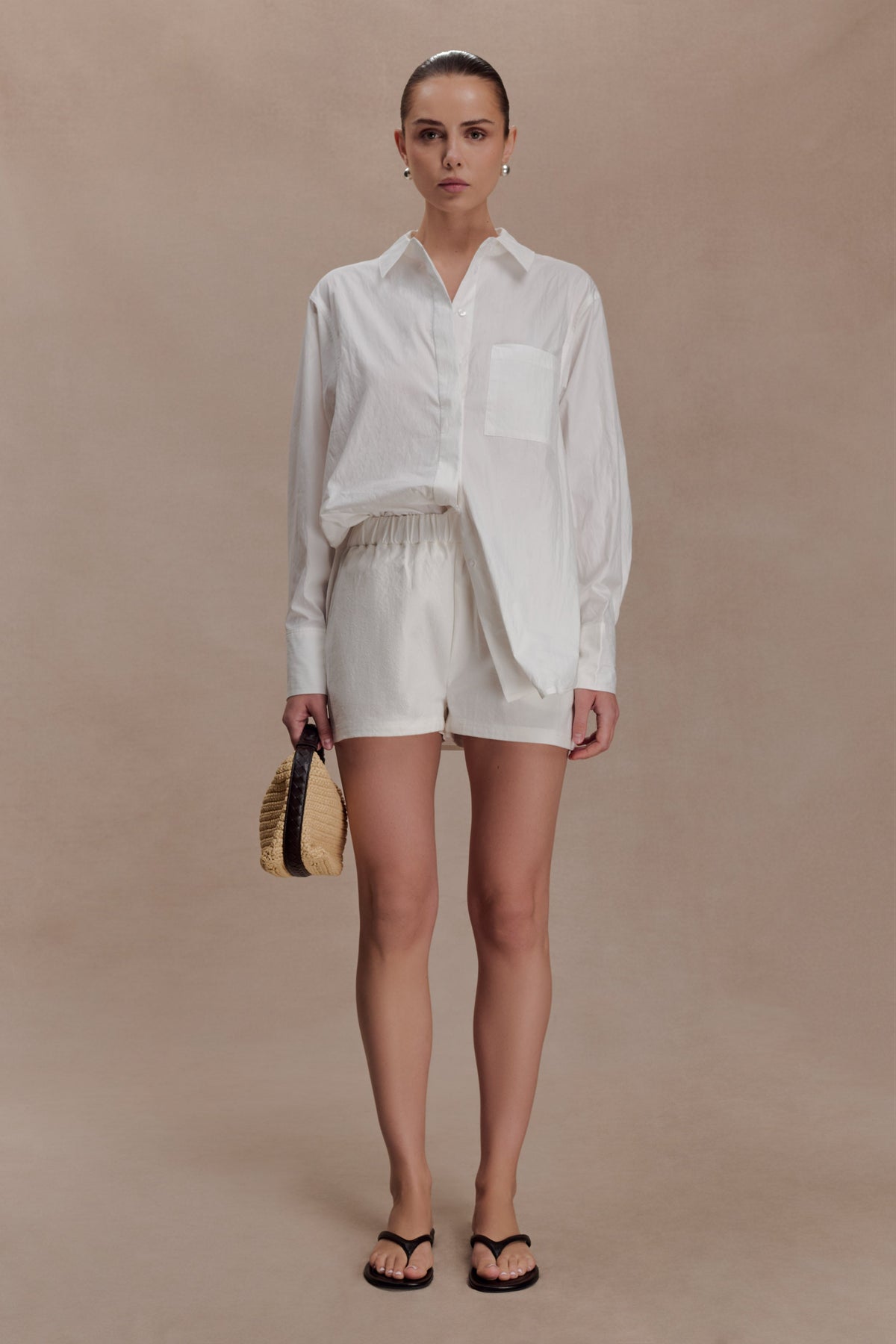 Campbell Cotton Oversized Shirt - White