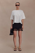 Nina Lace And Satin Mini Skirt - Black