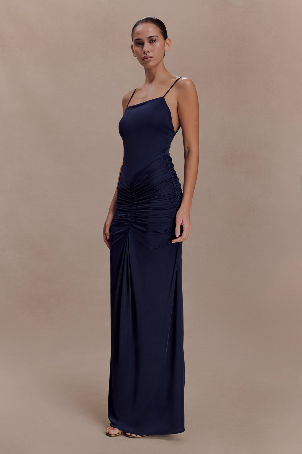 Roisin Slinky Maxi Dress - Navy