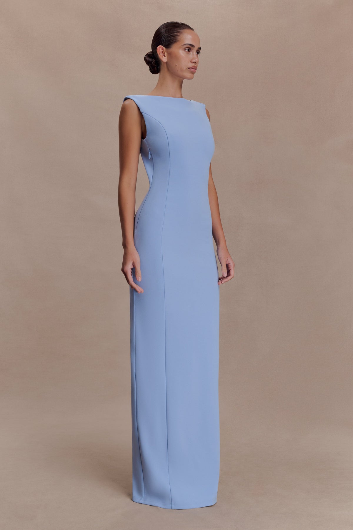 Galilea Crepe Draped Maxi Dress - Cornflower Blue