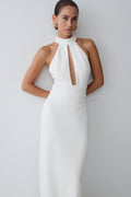 Elan Stretch Crepe Maxi Dress - White