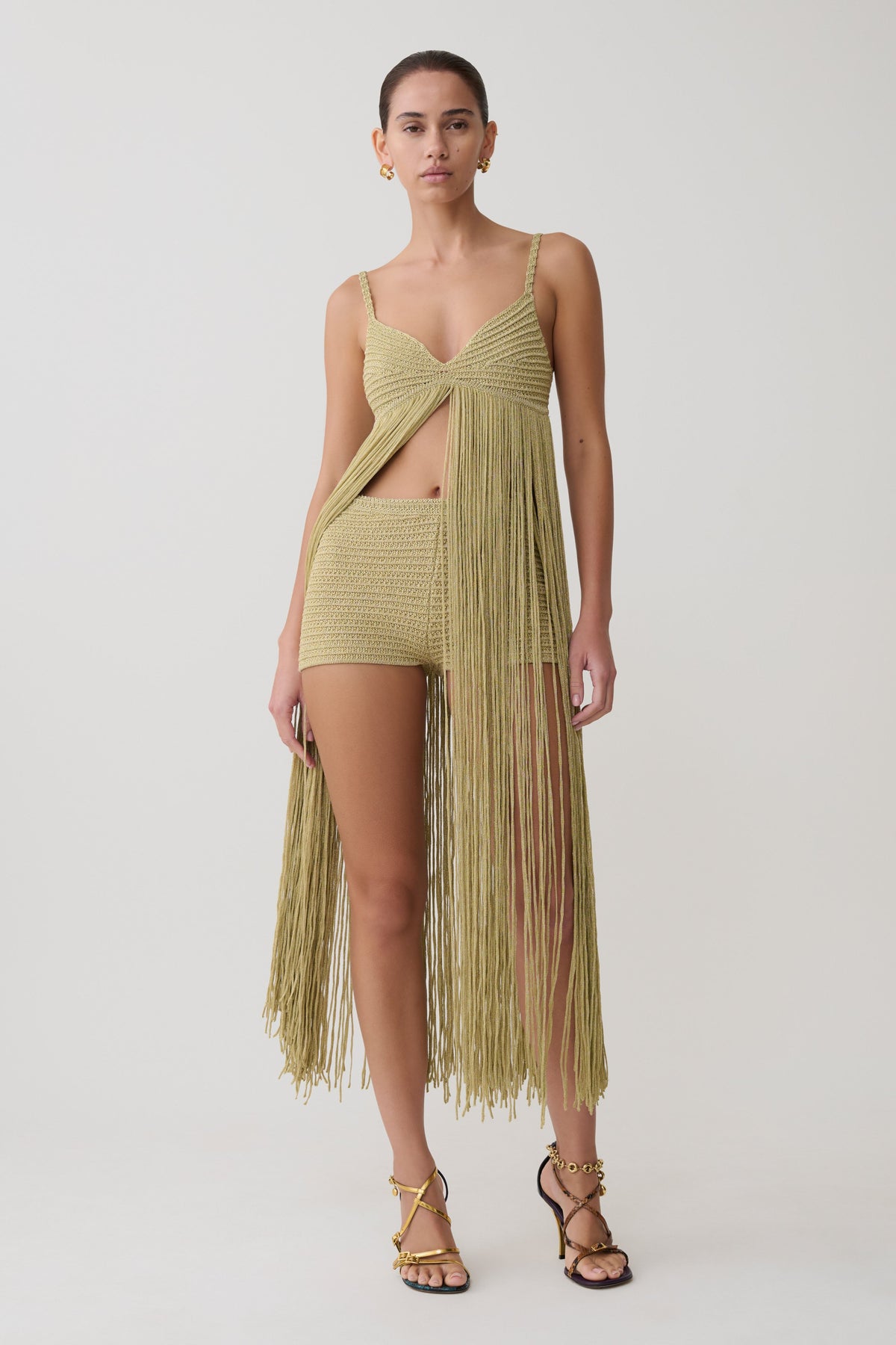 Renee Lurex Crochet Maxi Dress - Gold