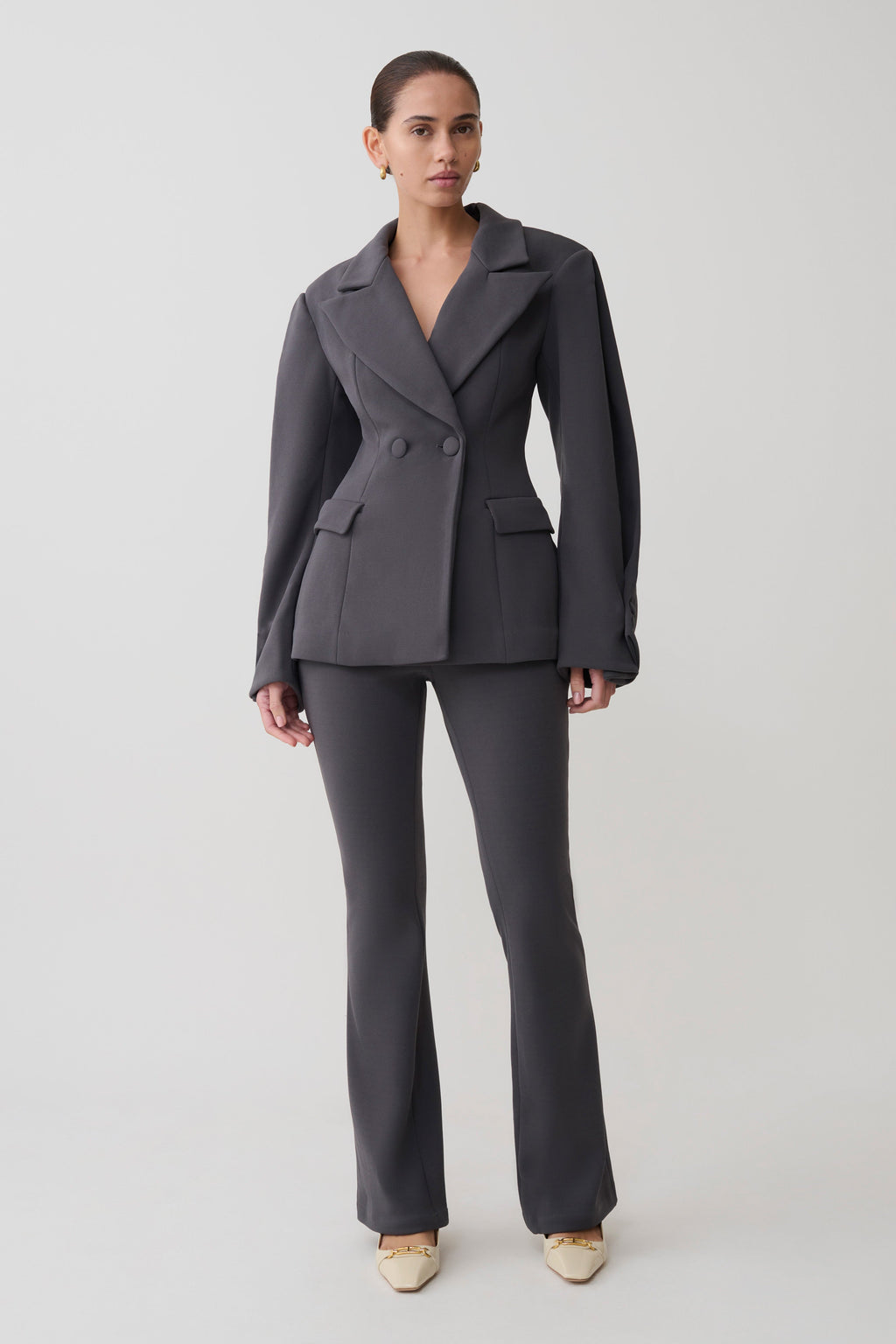 Marion Fit And Flare Pant - Charcoal Shadow