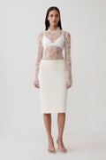 Brooke Suiting Midi Skirt - Ivory