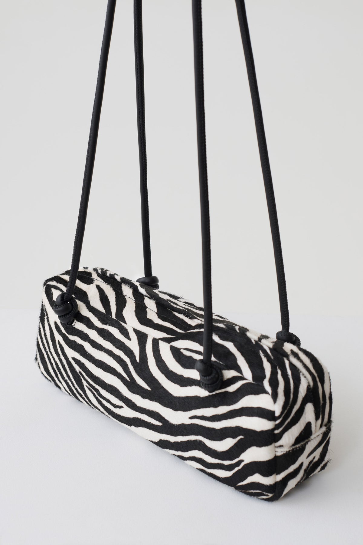 Hillary Pony Fur Bag - Zebra Print