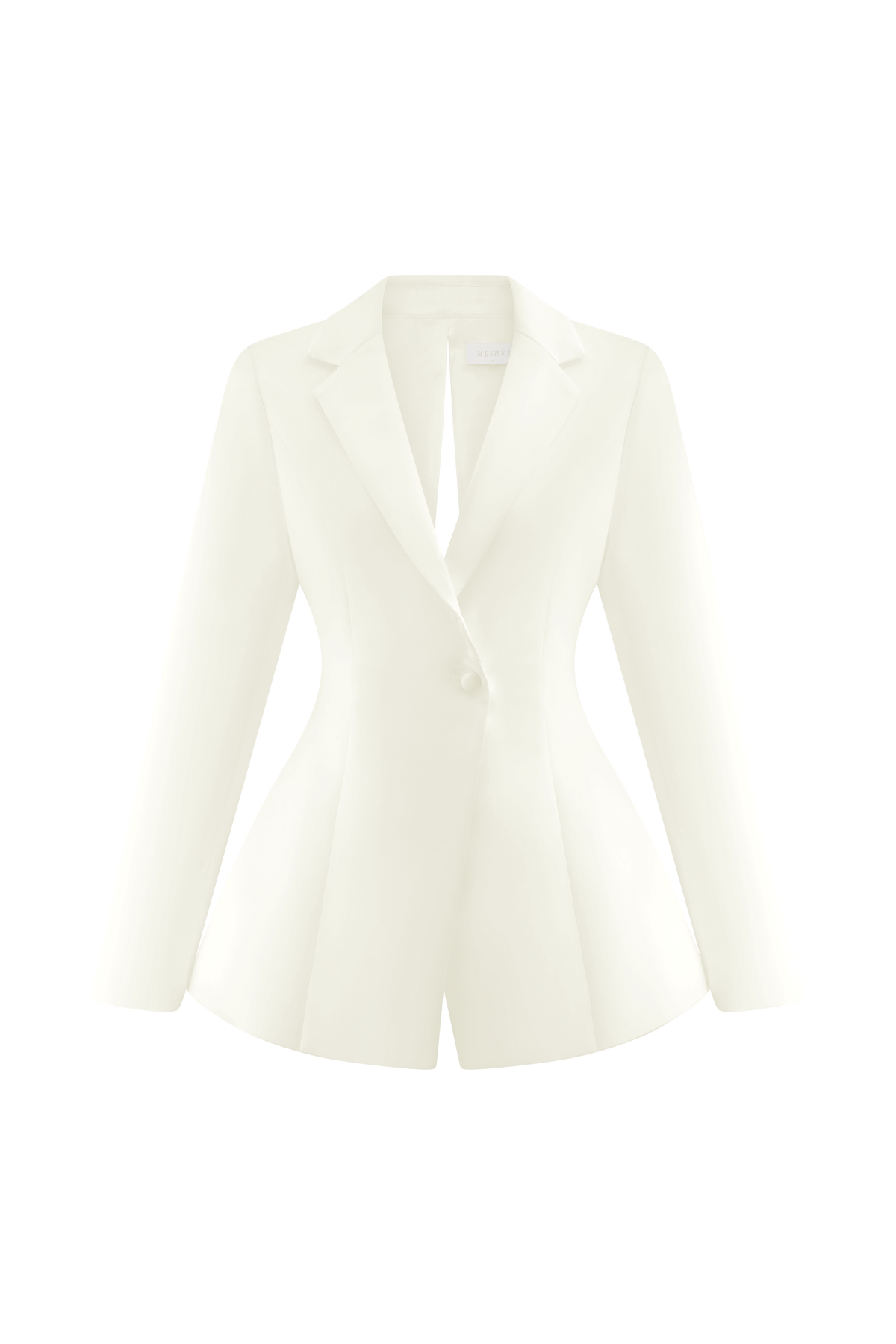 Ada Tailored Satin Blazer - Ivory