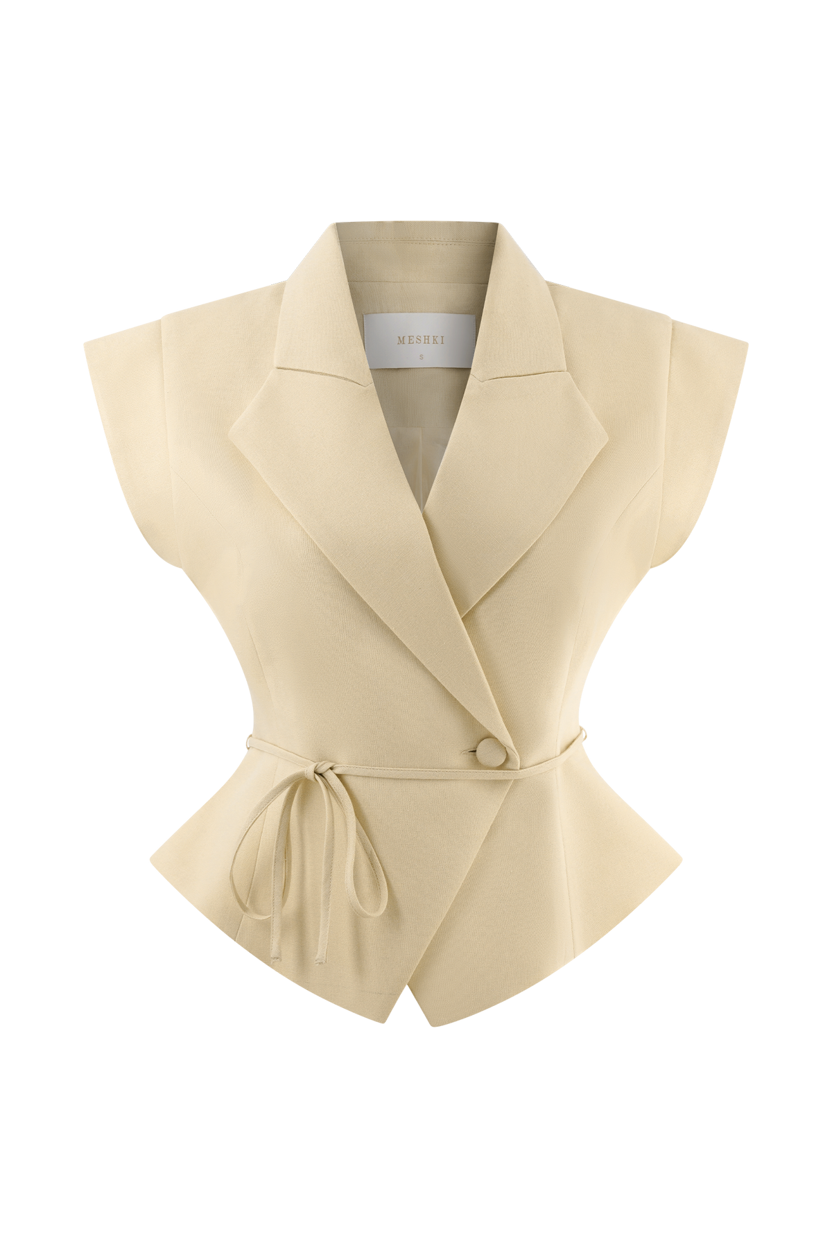 Andina Shortsleeve Linen Top - Natural Beige