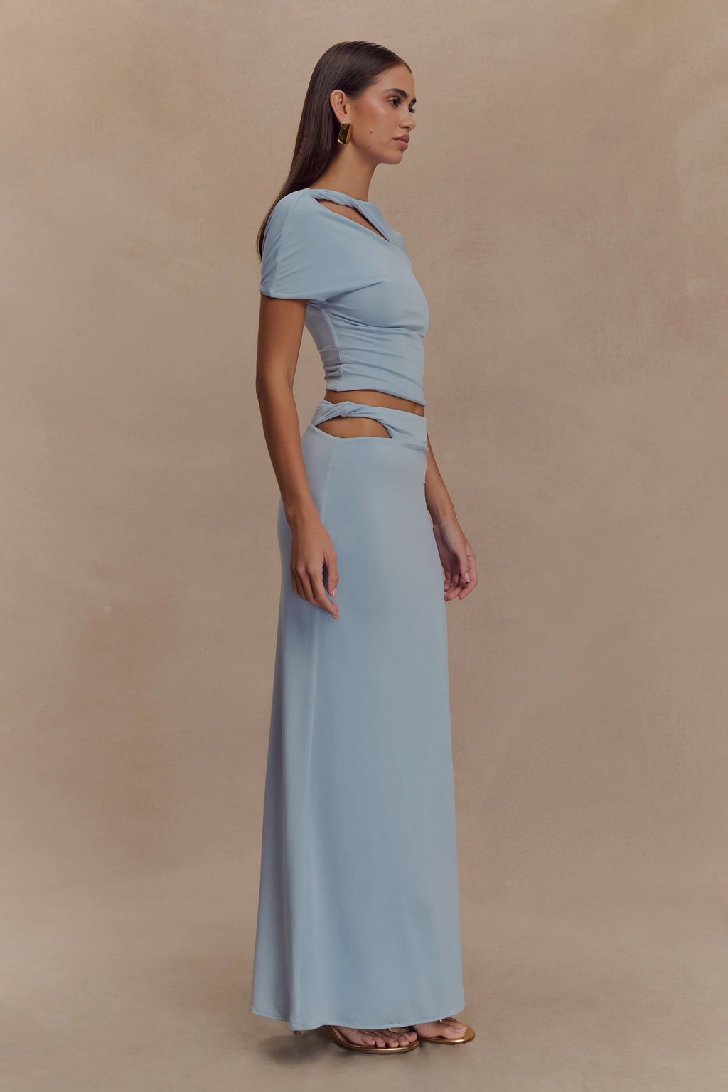 Haven Slinky Twist Top - Pale Blue