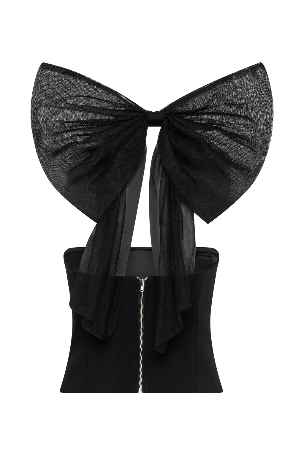 Maryam Tulle Bow Top - Black