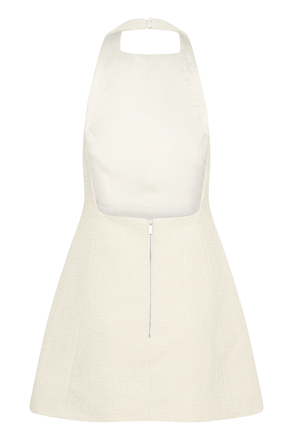 Carina Boucle Halter Mini Dress - Ivory