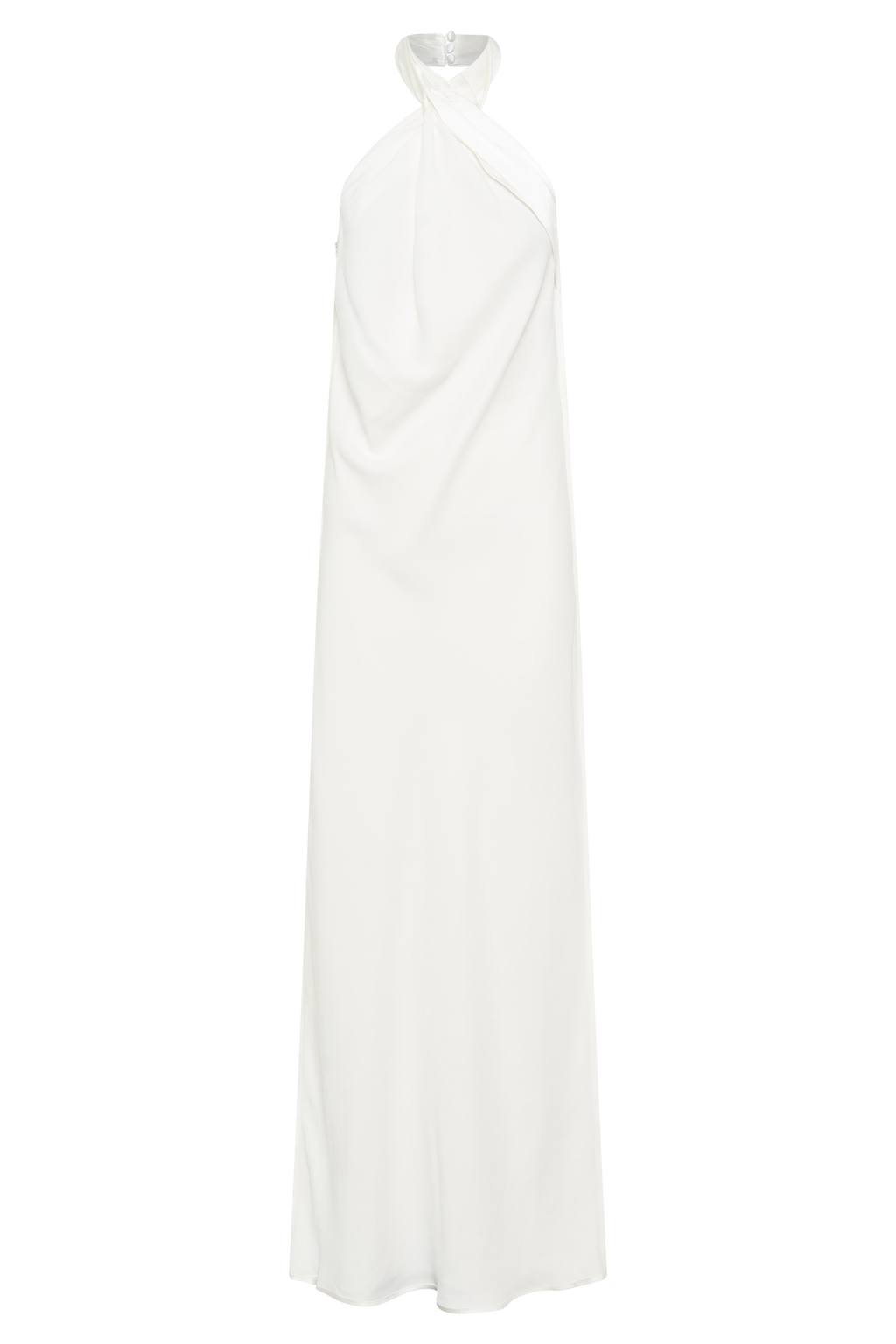 Laura Halter Satin Gown - White