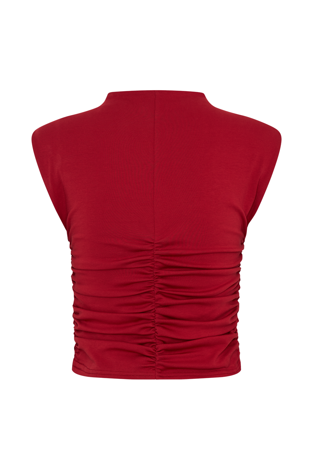 Ellia High Neck Sleeveless Top - Red