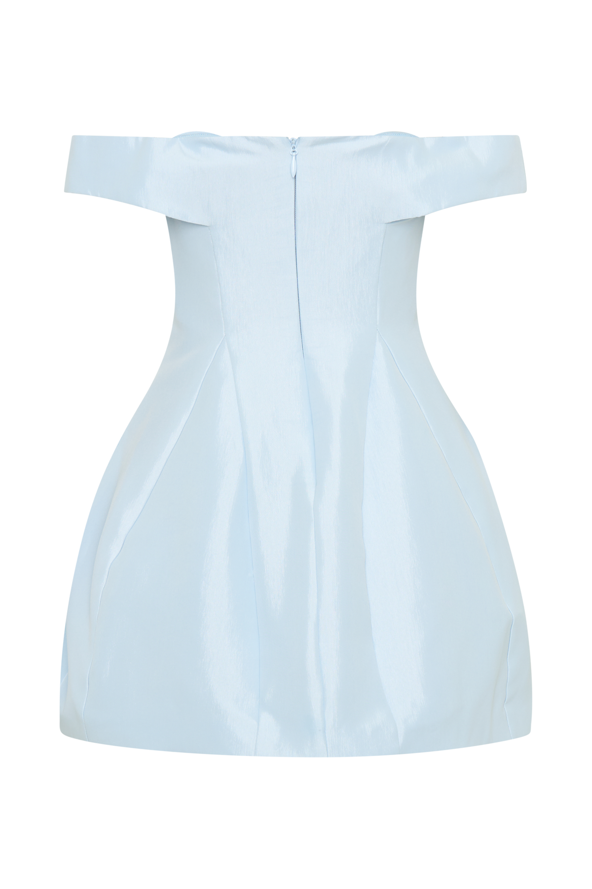 Diana Off Shoulders Mini Dress - Powder Baby Blue