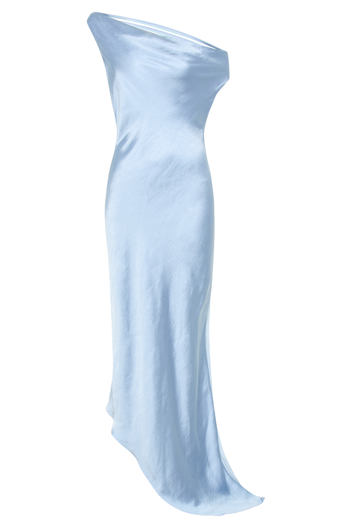 Yvette Slip Maxi Dress With Asymmetrical Hem - Cornflower Blue