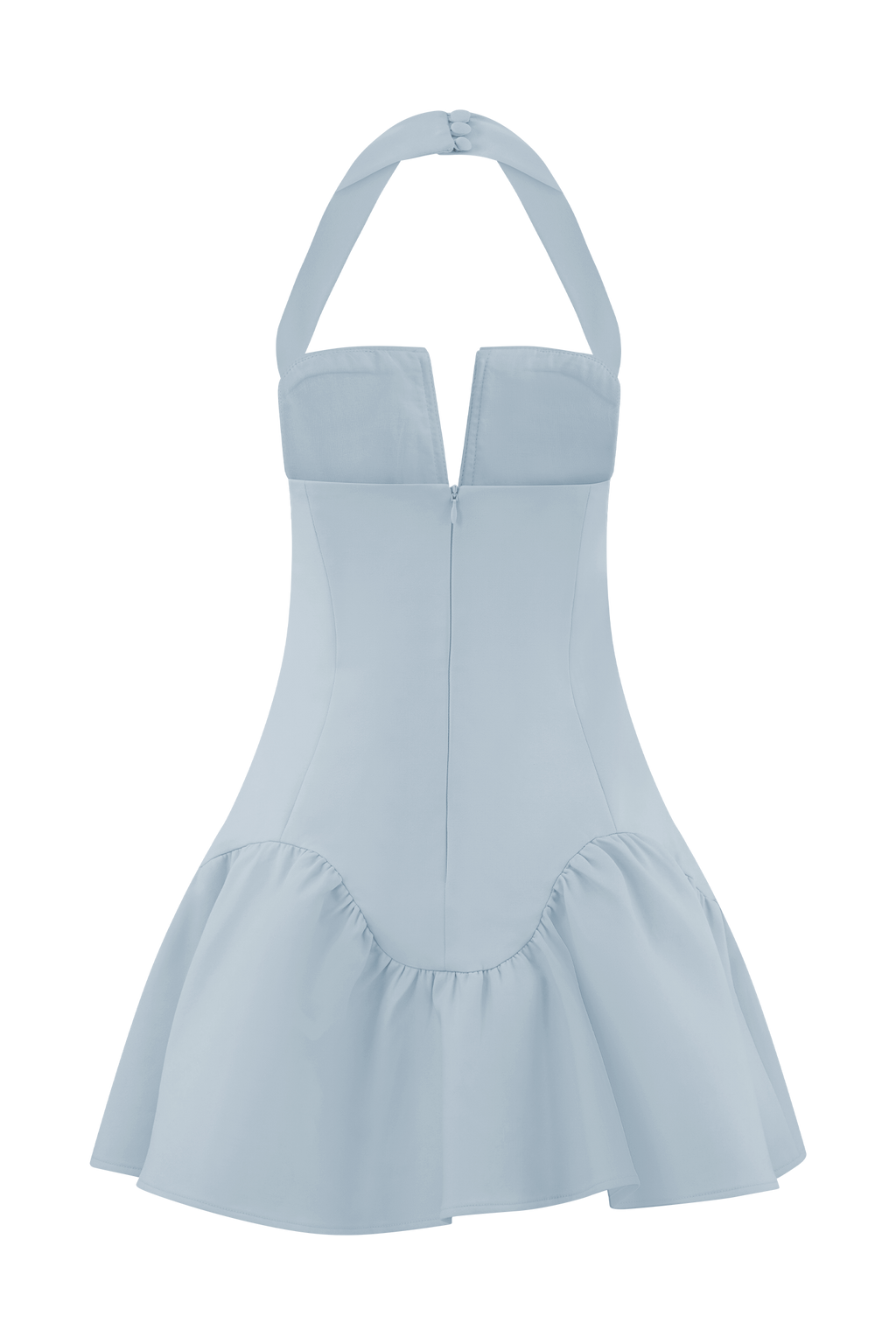 Calipso Halter Mini Dress - Cornflower Blue