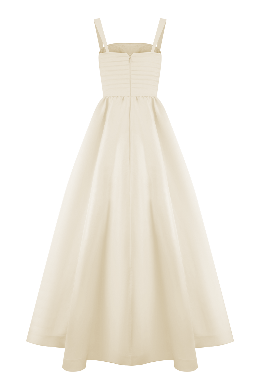 Carla Ruched Gown - Cream Ivory