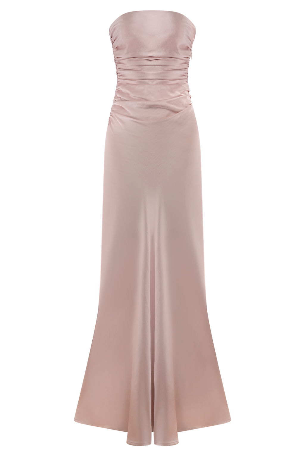 Cedar Strapless Satin Maxi Dress - Soft Pink