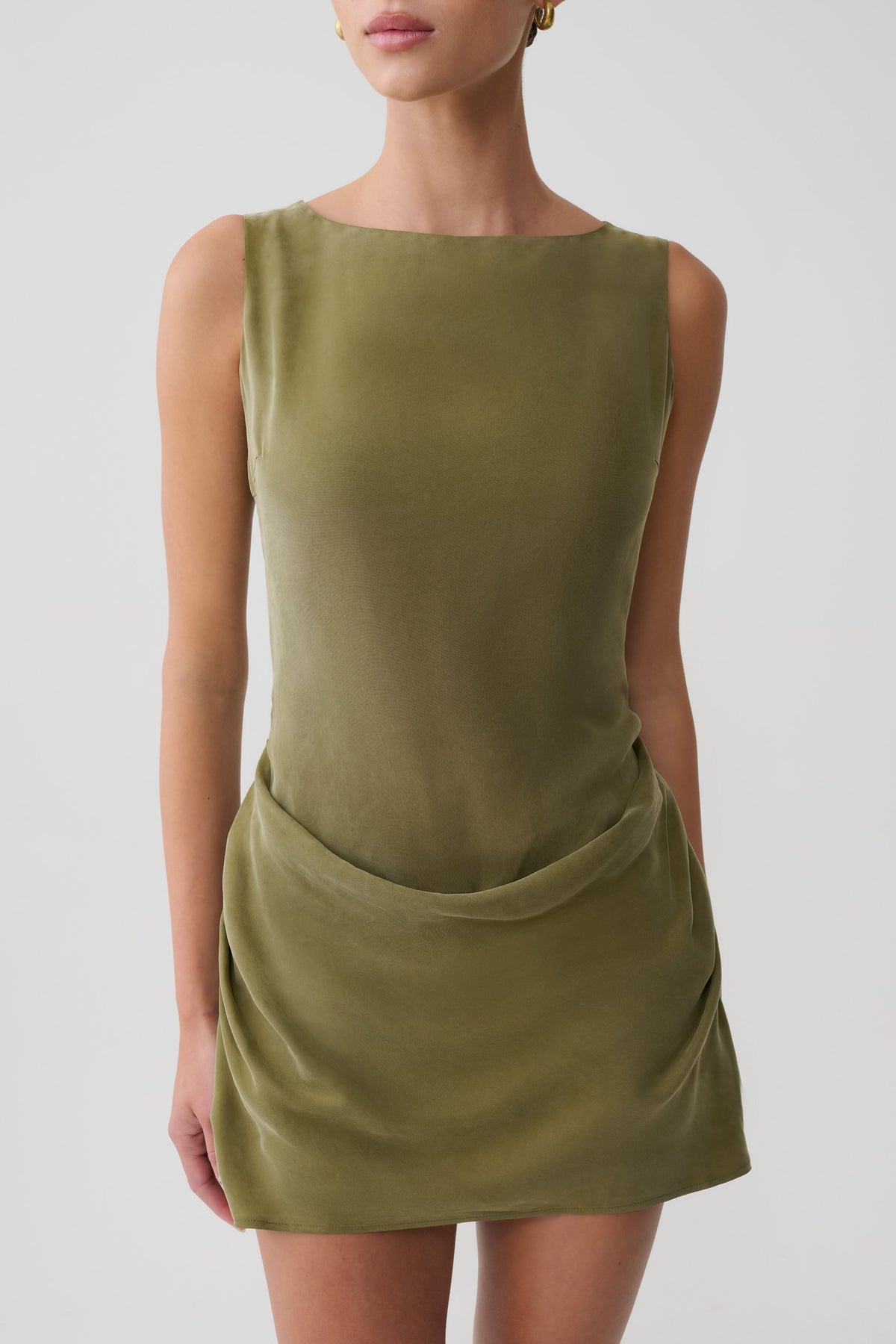 Bexley Draped Mini Dress - Olive