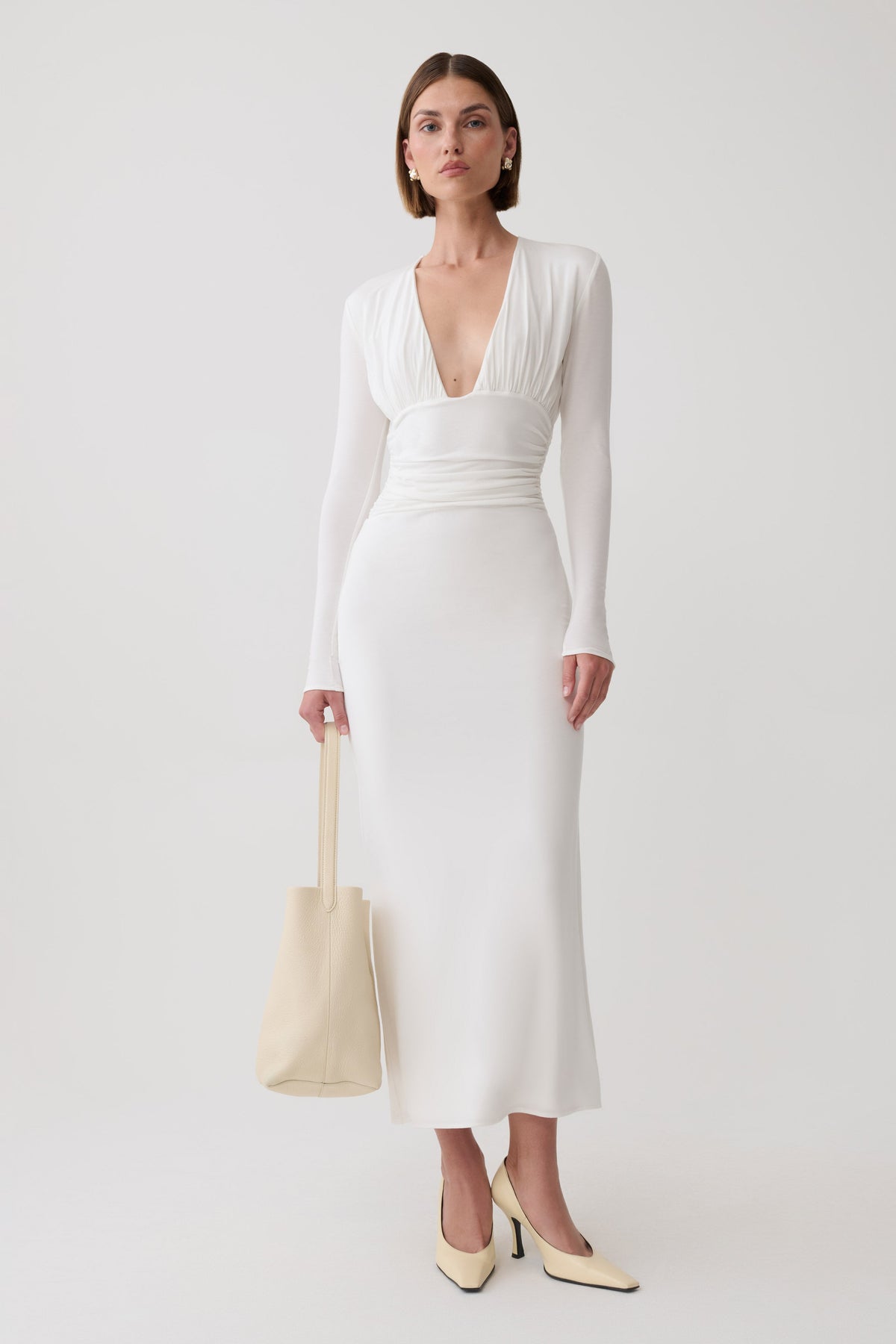 Drusilla Long Sleeve Modal Maxi Dress - White