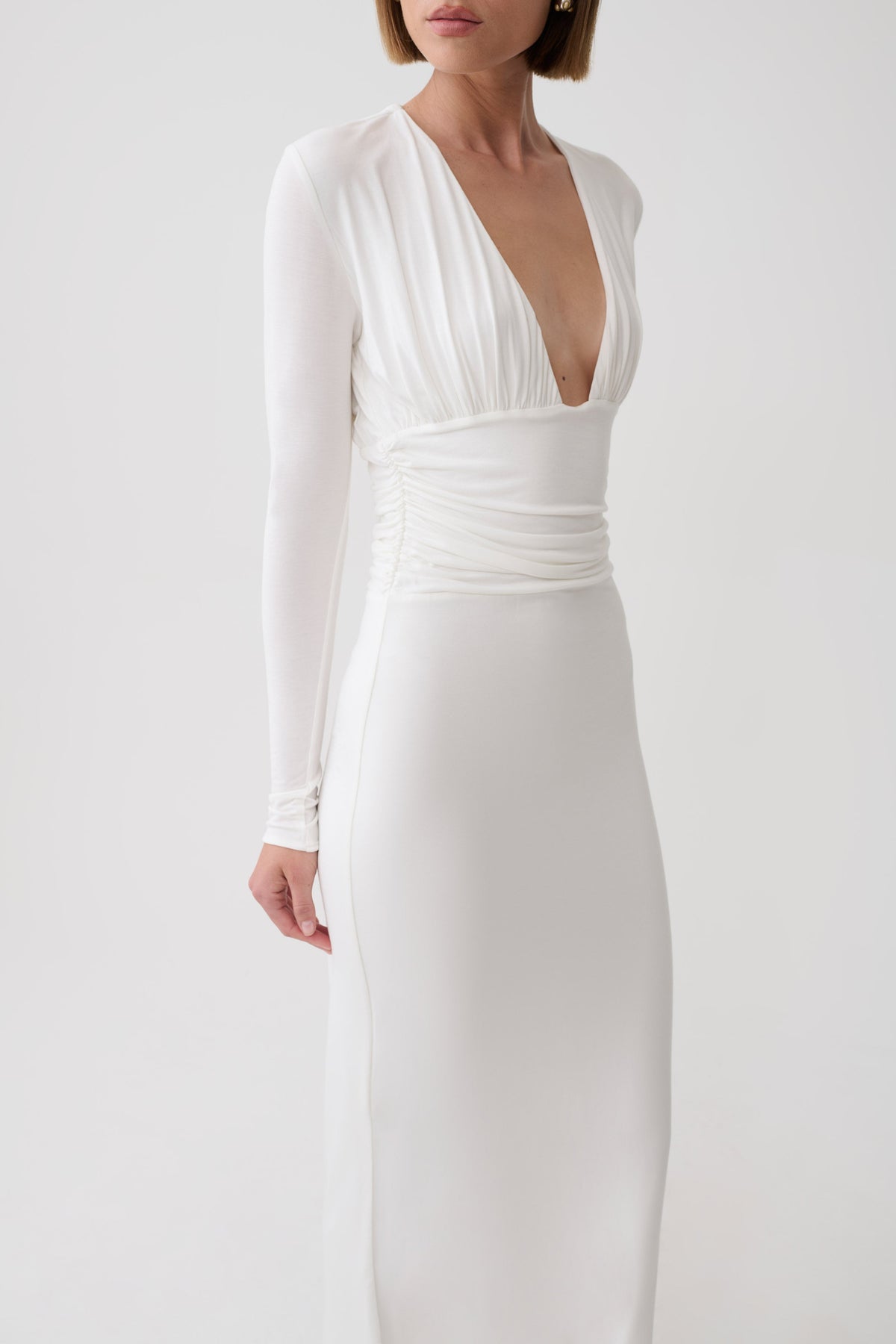 Drusilla Long Sleeve Modal Maxi Dress - White