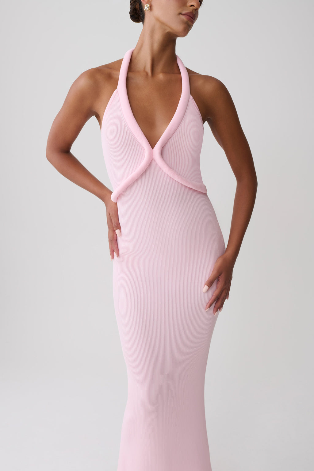 Jennifer Tubular Knit Maxi Dress - Candy Pink