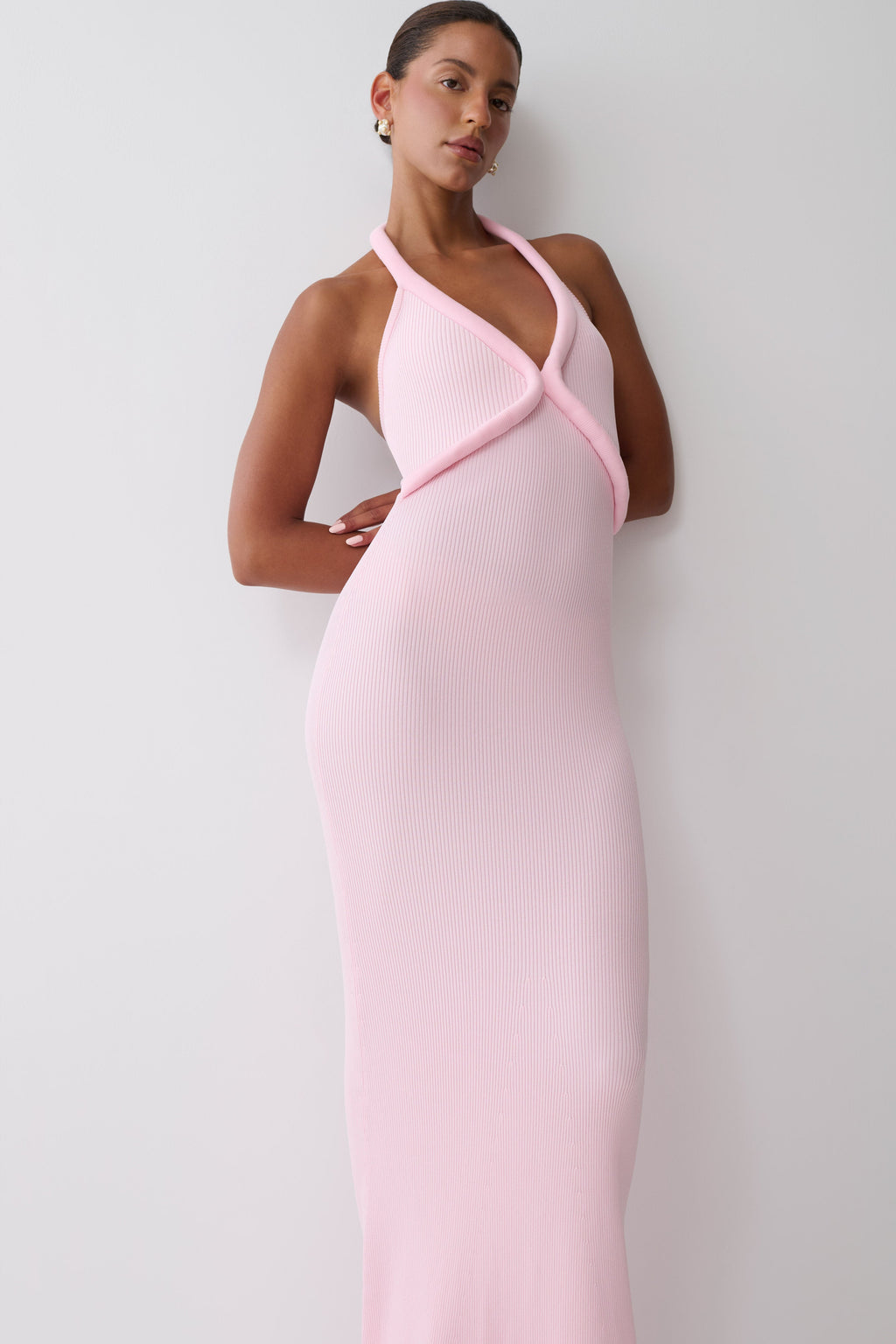 Jennifer Tubular Knit Maxi Dress - Candy Pink