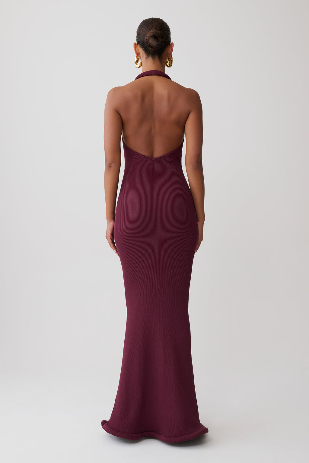 Jennifer Tubular Knit Maxi Dress - Plum