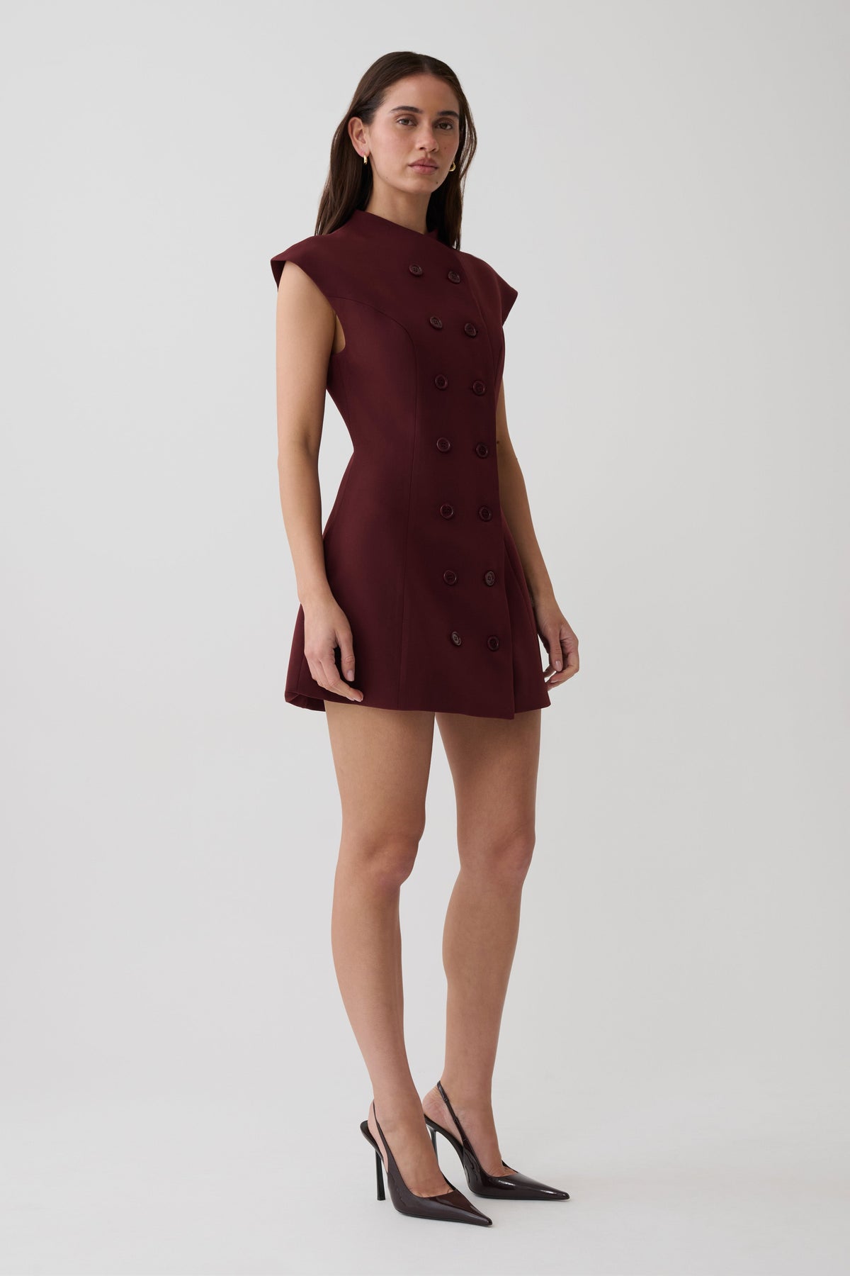 Luciana Suiting Mini Dress - Wine
